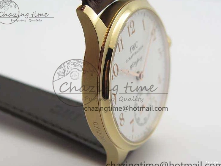 MIROTIME 0318 Effortless Portuguese Fa Jones IW544201 RG GSF 1:1 Best Edition White Dial On Leather Strap 7228
